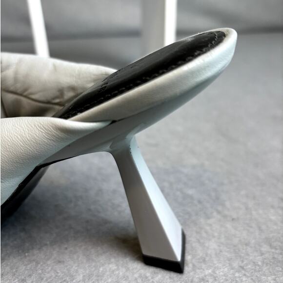 Marc Fisher Gray Leather Slip On Party Wedding Holiday Evening Sandal NEW Size 8 - Picture 7 of 7